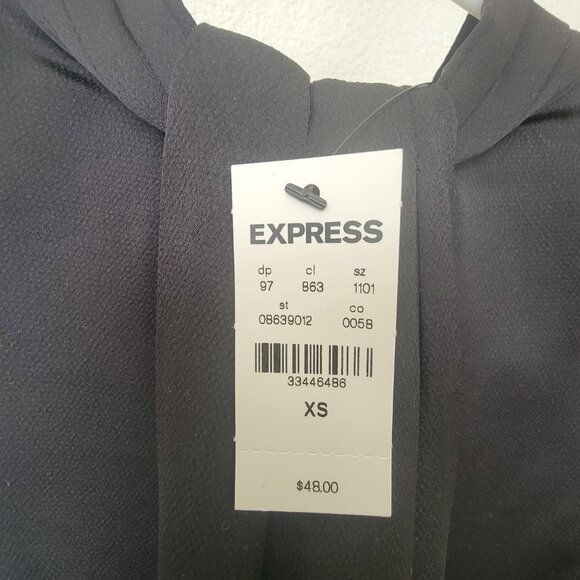 EXPRESS Twist Halter Neck Top XS Black NWT - Picture 3 of 6